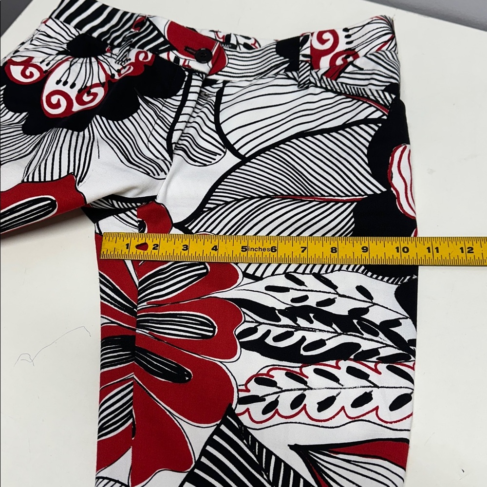 Dolce & Gabbana Red and Black Floral Wide Leg Pants - Picture 8 of 10